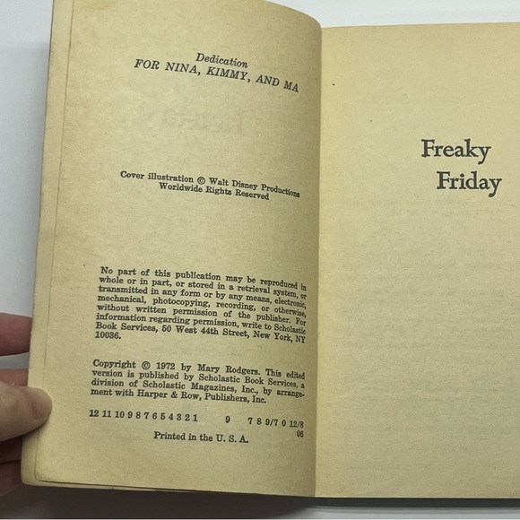 freaky friday mary rodger’s walt disney 1972 preowned scholastic - Picture 7 of 8